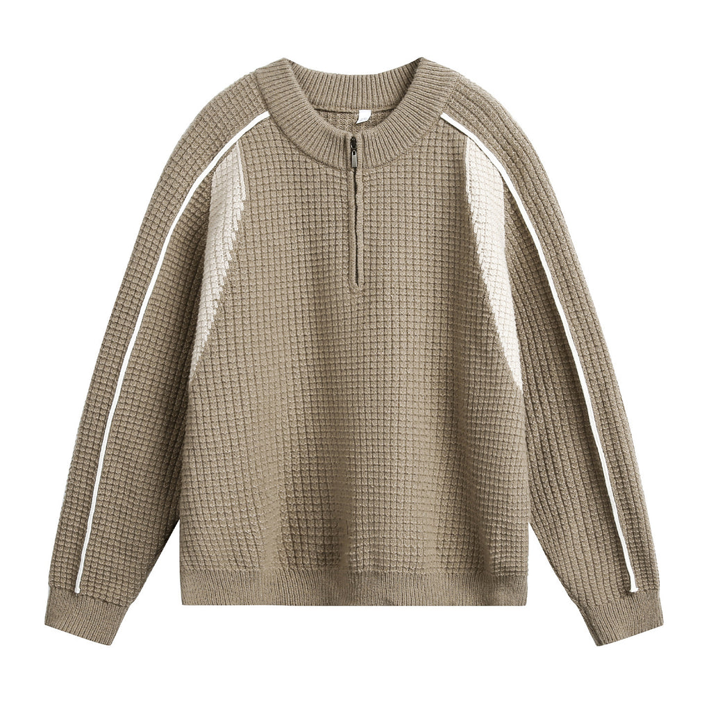 Half zip warm sweater for men