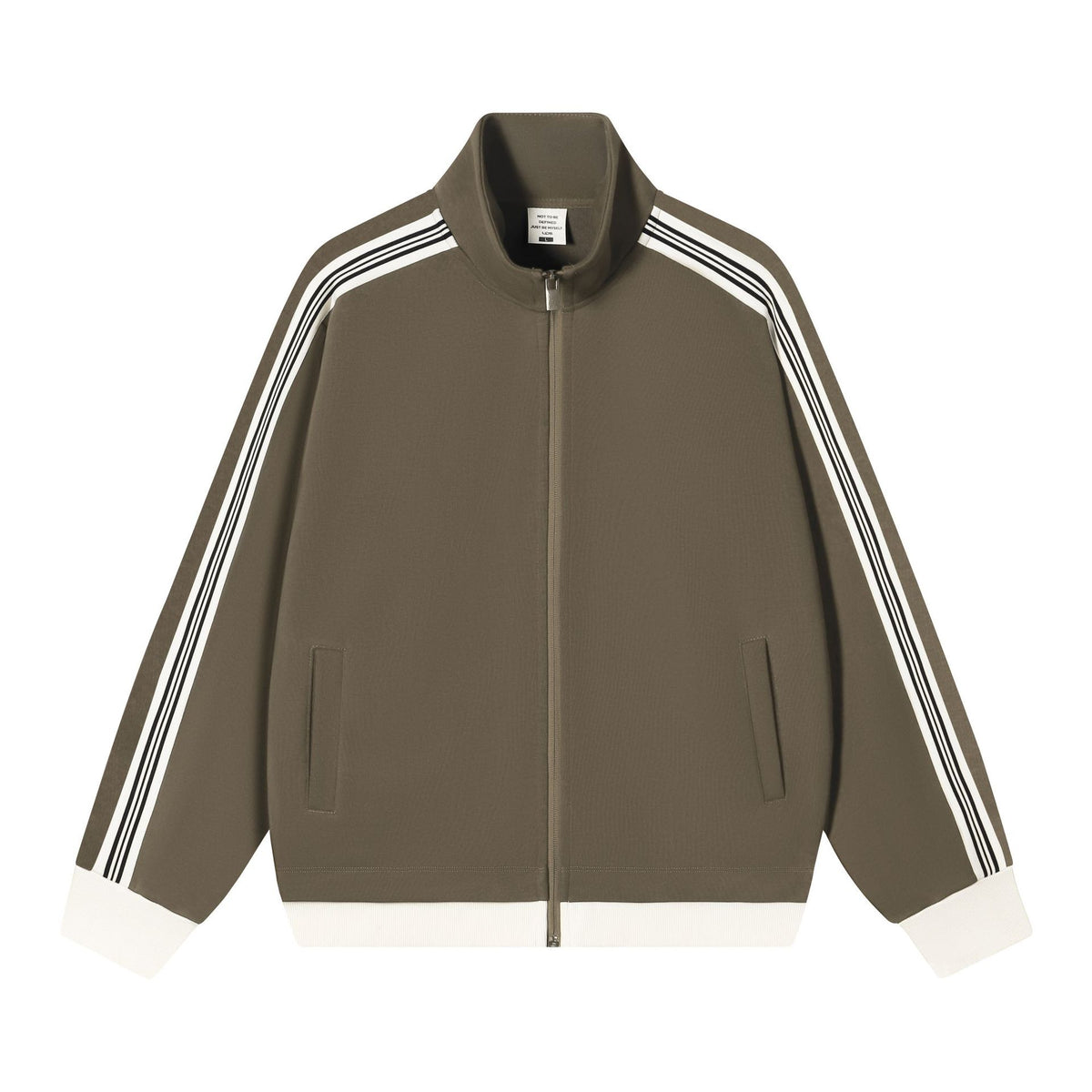 Collision ribbon zipper jacket for men